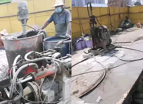 雙液注漿機、注漿加固鉆機施工視頻